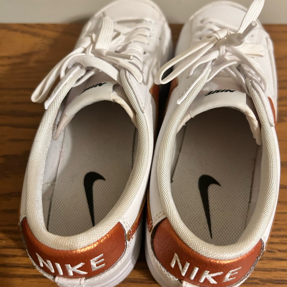 Nike Blazer Low Platform White and Bronze Women's Sneakers - Picture 4 of 5